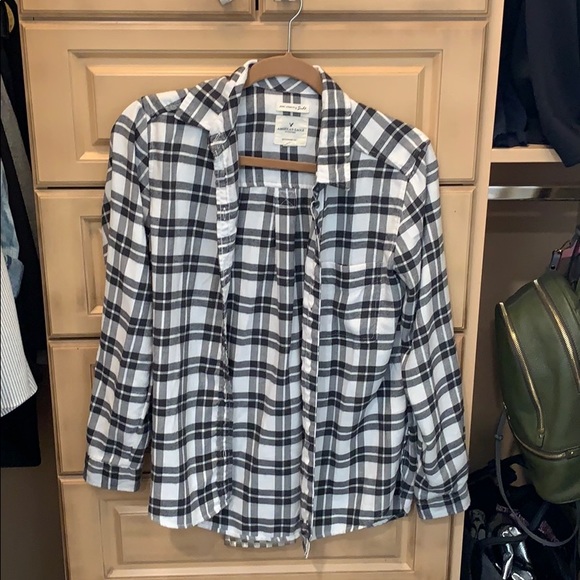 American Eagle black and white flannel - Picture 1 of 2